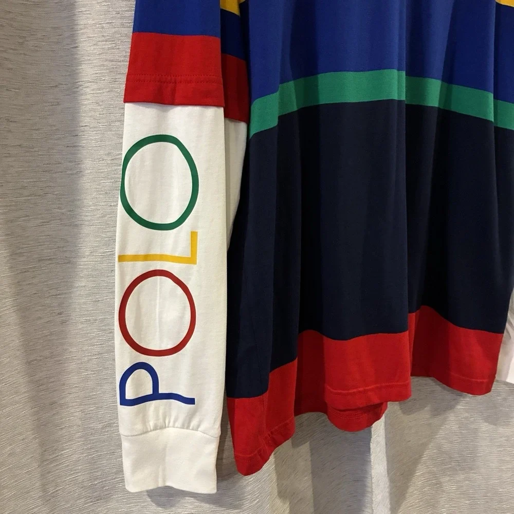 Polo Ralph‎ Lauren Striped Colorful Long sleeve T Shirt Size Large